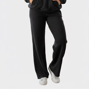 Time and‎ Tru XL 16/18 Black Fleece Wide Leg Lounge Sweatpants Pull-On Pockets